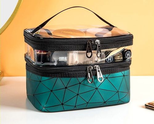 Kosmetyczka wisząca wodoodporna duża przezroczysta  E1_10_Zielony na Arena.pl