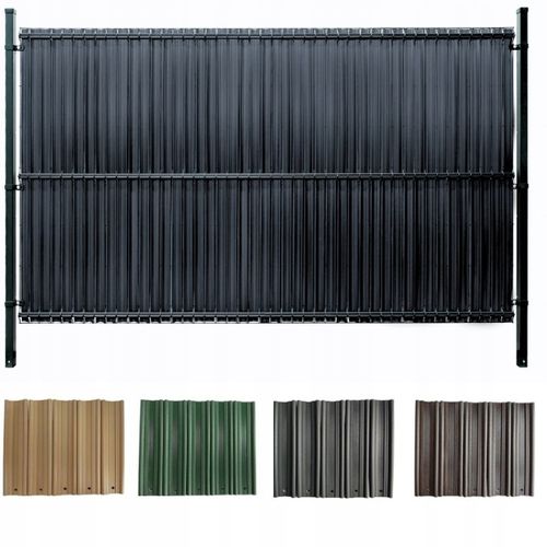 GRAFITOWA OSŁONA NA PŁOT LISTWY NA OGRODZENIE PANELE LAMELE 152X250CM na Arena.pl