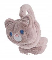 Mięciutkie pluszowe nauszniki Miś niebieskie oczy puder róż