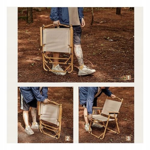 Składane krzesło ogrodowe, turystyczne, kempingowe, kremowe KRT09K na Arena.pl