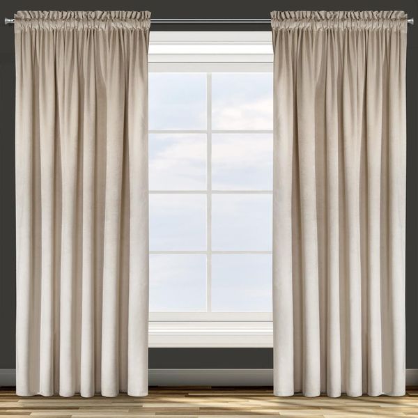 Zasłona gotowa na taśmie MELANIE 140x270 Eurofirany beżowa zdjęcie 1