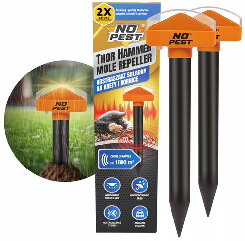 ODSTRASZACZ KRETÓW NA KRETY NORNICE MYSZY WĘŻE ODSTRASZACZ SOLARNY (2 na Arena.pl