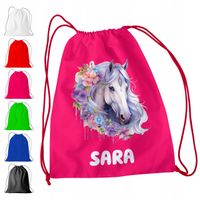 WOREK PLECAK SPORTOWY NA WF DLA DZIECI - KOŃ + IMIĘ! KUCYK JEŹDZIECTWO