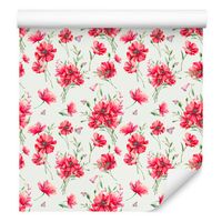 Tapeta do sypialni malowane maki liście vintage