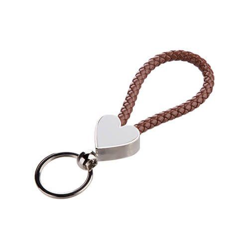 Brelok pleciony serce do sublimacji - brązowy na Arena.pl