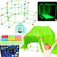 ŚWIECĄCY ZESTAW DO BUDOWANIA BAZY DOMKÓW SŁOMKI NAMIOT ZESTAW KONSTRUKCYJNY