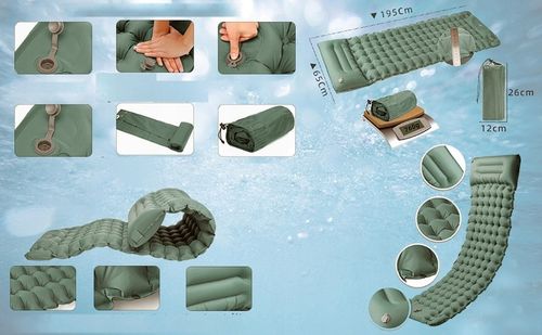 MATA SAMOPOMPUJĄCA KARIMATA MATERAC NAMIOT KEMPING 200 X 67 X 10CM na Arena.pl