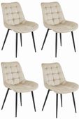 Krzesło BERA - aksamit beż/ nogi czarne x 4