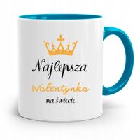 Kubek Błękitny Na Walentynki Najlepsza Na Świecie Z Nadrukiem Ze Zdjęciem