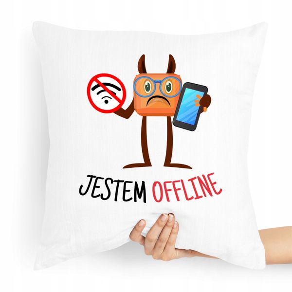 Poduszka Informatyka Programisty Jestem Offline! Z Nadrukiem Ze Zdjęciem zdjęcie 1