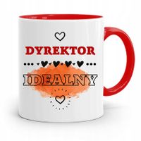 Dla Dyrektora Kubek Czerwony Dyrektor Idealny Z Nadrukiem Ze Zdjęciem