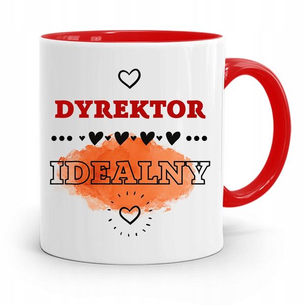 Dla Dyrektora Kubek Czerwony Dyrektor Idealny Z Nadrukiem Ze Zdjęciem zdjęcie 1