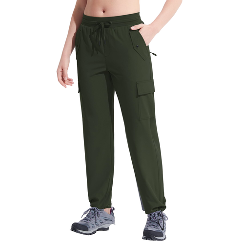 Spodnie trekkingowe damskie 3/4 cargo wodoodporne zielone sportowe XS na Arena.pl
