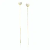 POZŁACAN PRZEWLEKANE KOLCZYKI SERCA BIAŁE CYRKONIE