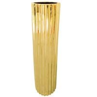 WAZON CERAMICZNY ZŁOTY WYSOKI FLAKON PODŁOGOWY NA TRAWY GAŁĄZKI 60 cm
