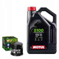 MOTUL 5100 10W40 4L + HIFLO HF138 - ZESTAW SERWISIWY OLEJ + FILTR