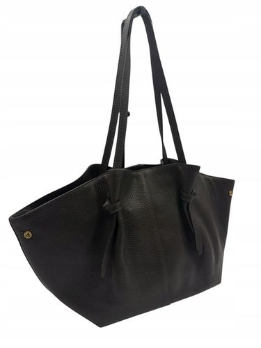 Torebka damska VERA PELLE skórzana SHOPPER ŁÓDKA na ramię BRĄZ CZEKOLADOWY na Arena.pl