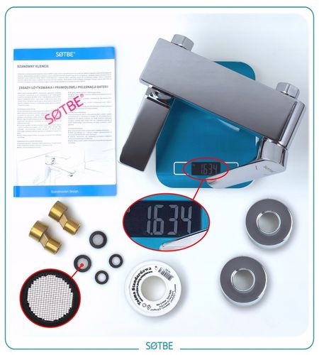 Bateria wannowa ścienna z ruchomą wylewką Kran do wanny z prysznicem SOTBE na Arena.pl