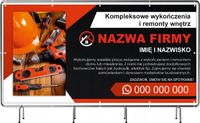 BANER REKLAMOWY 130x80 cm duży wybór USŁUGI REMONTOWO BUDOWLANE nazwa firmy