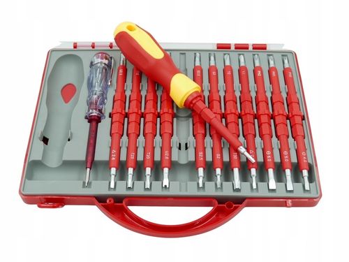 ZESTAW WKRĘTAKÓW ŚRUBOKRĘTY IZOLOWANE 25 ROZMIARÓW + WALIZKA DLA na Arena.pl