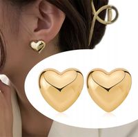 Kolczyki złote serce serca serduszka sztyfty stalowe stal eleganckie