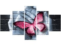 75CM 120 OBRAZ 5 ELEM MOTYLOWE GRAFFITI ŚCIENNY DRUK