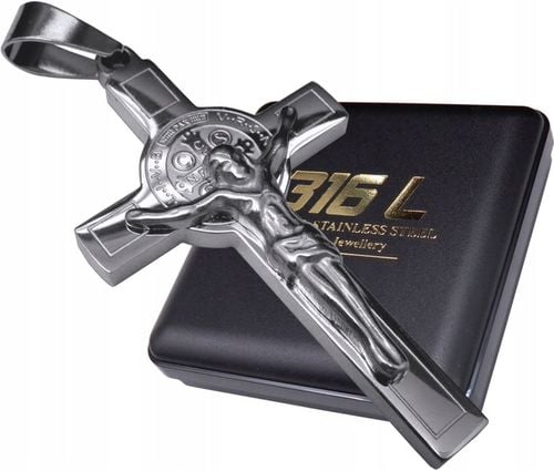 SREBRNY KRZYŻ KRZYŻYK NA ŁAŃCUSZEK DWUSTRONNY STAL CHIRURGICZNA PREMIUM na Arena.pl