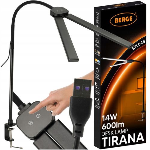 Lampka Biurkowa LED Na Biurko Szkolna Lampa Kreślarska do Biura 14W na Arena.pl