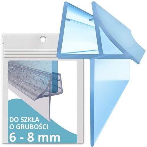 USZCZELKA DO KABINY PRYSZNICOWEJ SZYBY DRZWI DOLNA Z OKAPNIKIEM 6-8mm 100CM na Arena.pl