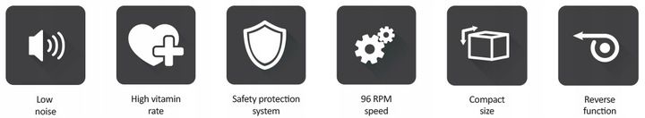WYCISKARKA WOLNOOBROTOWA MOCNA DO WARZYW I OWOCÓW FE1090W 150W zdjęcie 3