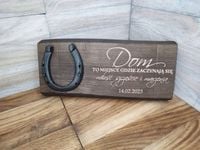 Prezent na rocznicę podkowa grawer Dom to miejsce