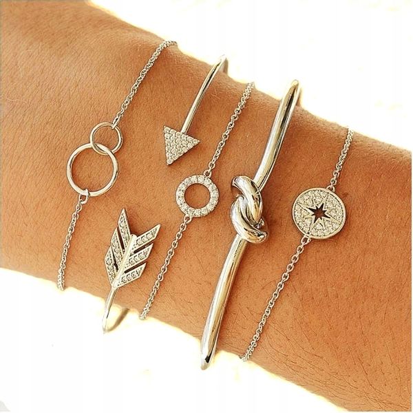 ZESTAW BRANSOLETEK BOHO RETRO PUNK Charms 66 zdjęcie 1