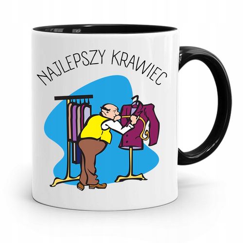Kubek Czarny Krawcowej Krawca Najlepszy Krawiec Z Nadrukiem Ze Zdjęciem na Arena.pl