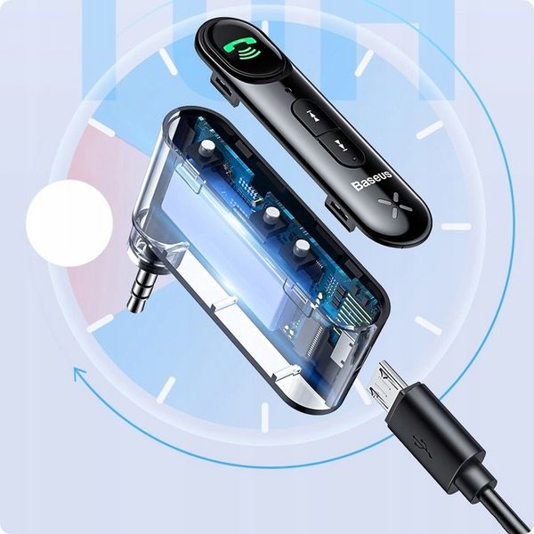 ODBIORNIK ADAPTER BLUETOOTH BASEUS Qiyin 5.0 mini jack 3.5mm AUX zdjęcie 9