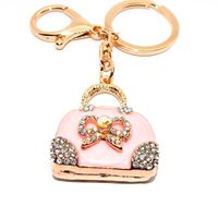 Ozdobny brelok do kluczy różowa torebka