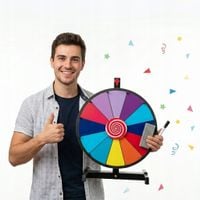 Koło Fortuny DUŻE o Średnicy 38 cm Gra z 12-polowym Stołem Wirującym Kołem