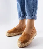 Brązowe espadryle zdobione tłoczeniem Geoffrey 38