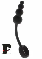 toyjoy manpower anal plug & cock ring silikonowy 2w1 czarny