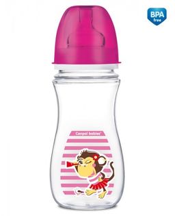 Canpol Butelka szerokootworowa antykolkowa EasyStart Piraci 300 ml Kolor - Różowy