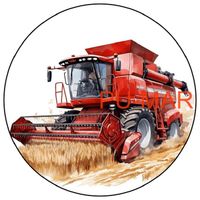 Opłatek na tort KOMBAJN Bizon Class Maszyna Rolnicza Tekst Gratis 18 30 40