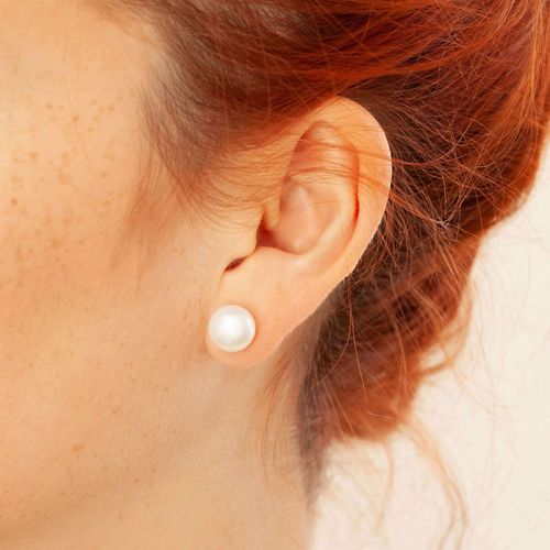 srebrne kolczyki z perłami 10mm - ksn6355 na Arena.pl