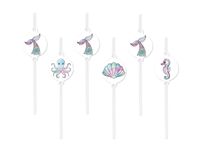 Słomki papierowe Syrenka, 6 szt.