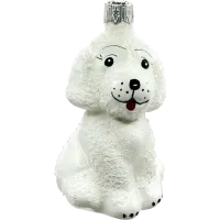Bombka choinkowa szklana: Piesek z futerkiem