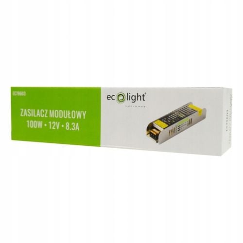 Zasilacz 12V LED 100W 8,33A Modułowy SLIM Do Taśmy SMD COB Montażowy na Arena.pl