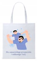 Dla Taty Tatusia Prezent Torba Eco Biała Shopper Z Nadrukiem Ze Zdjęciem