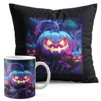 ZESTAW KUBEK + PODUSZKA CZARNA - HALLOWEEN