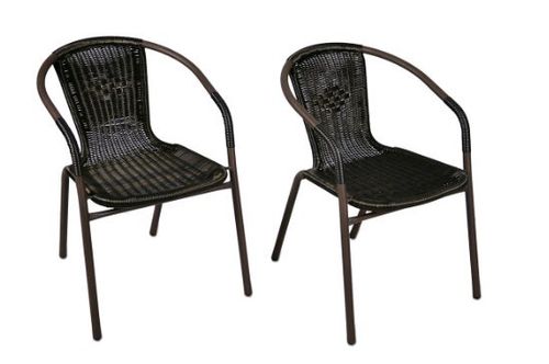 Krzesło ogrodowe Bistro rattanowe - czarne z brązową strukturą na Arena.pl