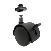 Kółko meblowe obrotowe fi40 z hamulcem, trzpień fi8 + mufa