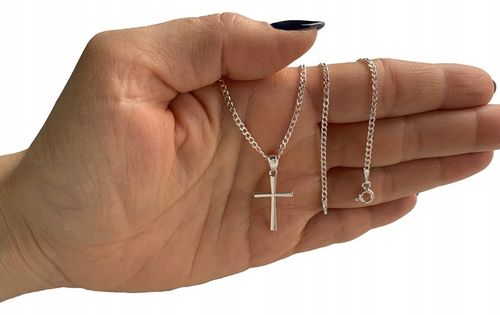 Srebrny komplet 40cm pancerka z krzyżykiem wyjątkowy prezent na Komunię 925 na Arena.pl