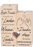 Drewniany Świecznik Serce dla Przyjaciółki 12x10cm Naturalne Drewno